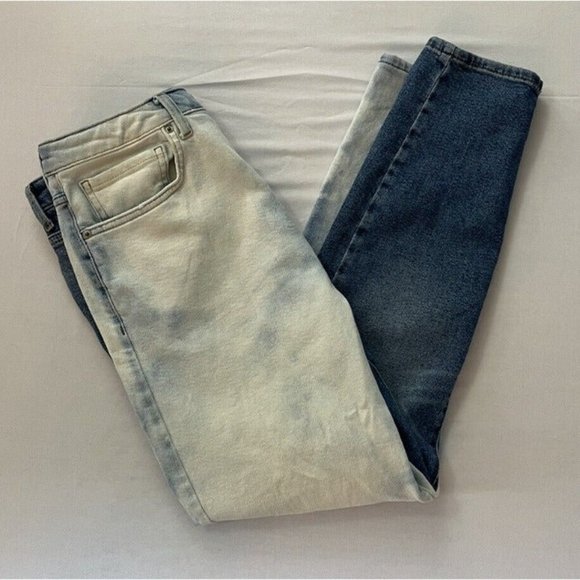 Forever 21 Jeans Two Toned Light wash Denim, Bleach Washed Denim Womens Size 30 - Picture 7 of 8